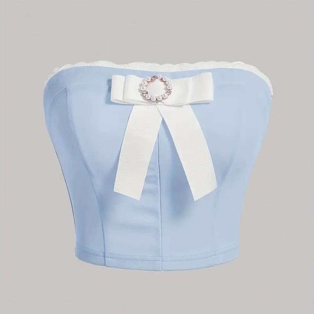 Vibrant Butterfly Embellished Bandeau Top